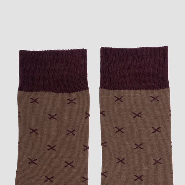 Calcetines Blas - Crema & Burdeos
